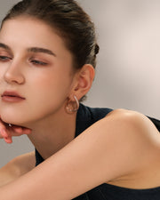 NOVA Series - The Void Arc Earrings - 18k Gold Plated
