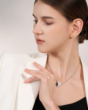 AURA Series - Triangular Cube Necklace - Obsidian - Rebellious Professional Style