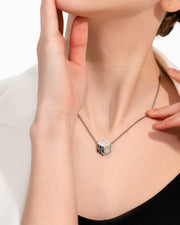 AURA Series - Triangular Cube Necklace - Obsidian - Rebellious Professional Style