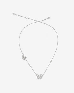 AURA Series - Seeking Light Butterfly Necklace - Rhodium Plating - Designer Original