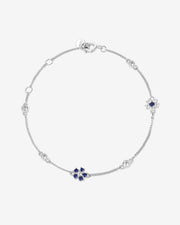 AURA Series - Twin Flower Bracelet - Two Options: Synthetic Zircon and Synthetic Blue Spinel - Light and Elegant