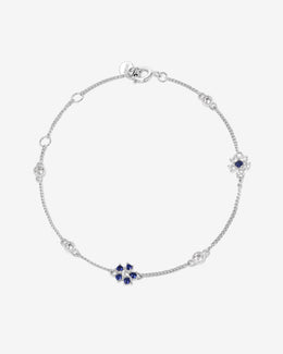 AURA Series - Twin Flower Bracelet - Two Options: Synthetic Zircon and Synthetic Blue Spinel - Light and Elegant