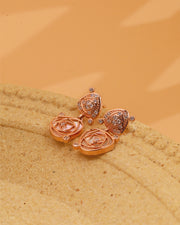 NOVA Collection — Blooming Earrings — Double Rose — Set with natural mother-of-pearl