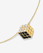 AURA Series - Triangular Cube Necklace - Obsidian - Rebellious Professional Style