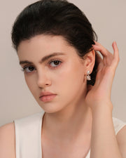 NOVA Collection — Blooming Earrings — Double Rose — Set with natural mother-of-pearl