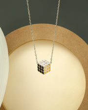 AURA Series - Triangular Cube Necklace - Obsidian - Rebellious Professional Style