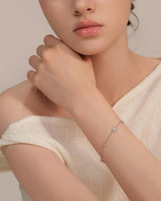 AURA Series - Twin Flower Bracelet - Two Options: Synthetic Zircon and Synthetic Blue Spinel - Light and Elegant