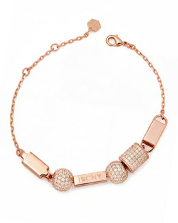 OLNY Series - Star Pillar Bracelet - Full Setting - 18k Gold Plated