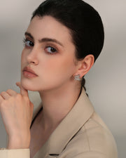 AURA Collection - Light-Seeking Butterfly Stud Earrings - Rhodium Plated - Designer Original