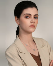 AURA Series - Seeking Light Butterfly Necklace - Rhodium Plating - Designer Original