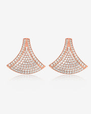 NOVA Series - Fan-shaped Earrings - Full Setting - 18K Gold Plated