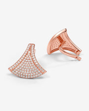 NOVA Series - Fan-shaped Earrings - Full Setting - 18K Gold Plated