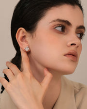AURA Collection - Light-Seeking Butterfly Stud Earrings - Rhodium Plated - Designer Original