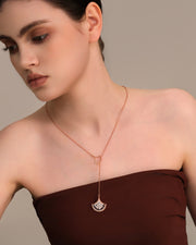 NOVA Series - Glow-Overlap Lariat Necklace - 18K Gold Plated