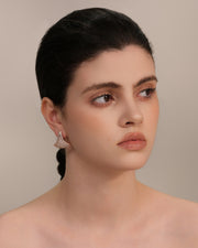 NOVA Series - Fan-shaped Earrings - Full Setting - 18K Gold Plated