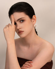 NOVA Series - Fan-shaped Earrings - Full Setting - 18K Gold Plated