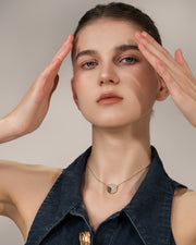 AURA Series - Triangular Cube Necklace - Obsidian - Rebellious Professional Style