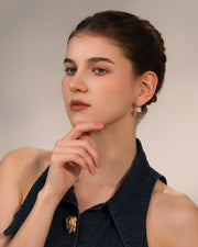NOVA Collection — Blooming Earrings — Double Rose — Set with natural mother-of-pearl