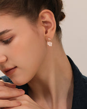 NOVA Collection — Blooming Earrings — Double Rose — Set with natural mother-of-pearl