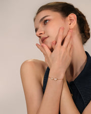 NOVA Collection - Blooming Bracelet - Single Rose - Inlaid with Natural Mother-of-Pearl