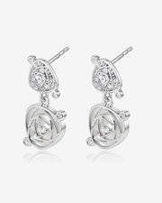 NOVA Collection — Blooming Earrings — Double Rose — Set with natural mother-of-pearl