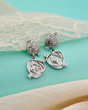 NOVA Collection — Blooming Earrings — Double Rose — Set with natural mother-of-pearl
